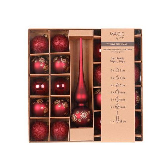 Sett með kúlum og topp - vínrautt