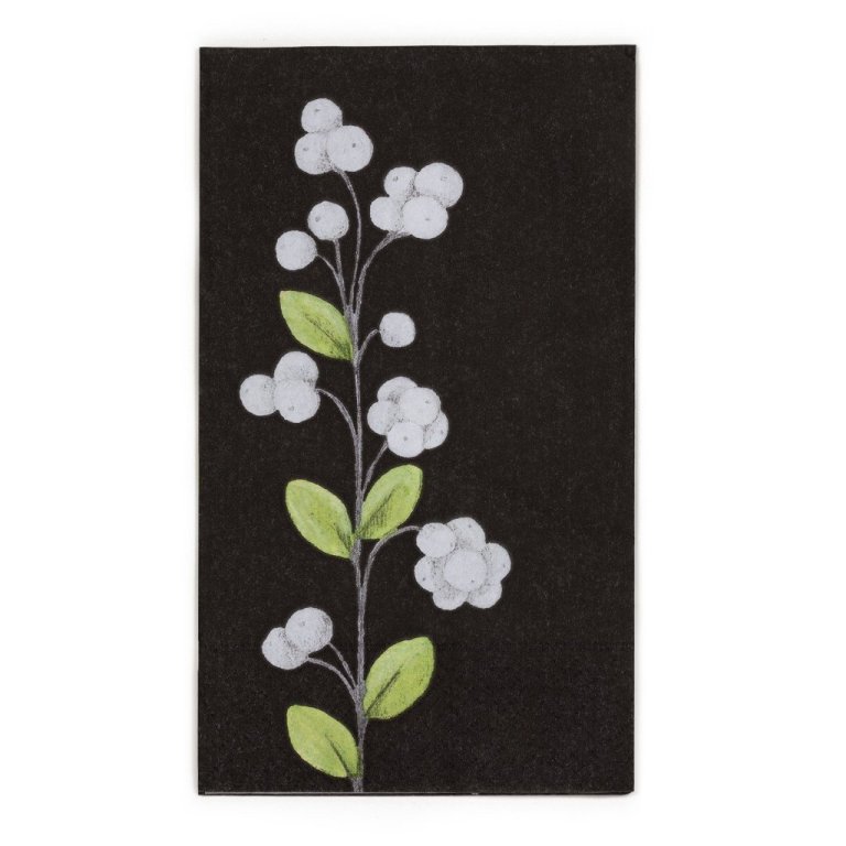 Hekla ílangar servíettur Snjóber - svartar