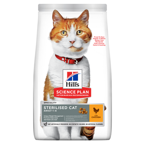 HILL'S Sterilised Adult Dry Cat Food with Chicken Bag