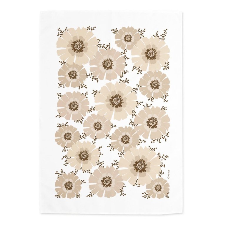 Vorhús viskustykki Villiblóm - sand