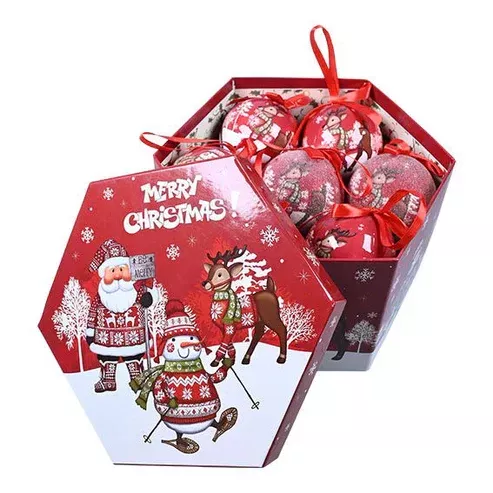 Jólakúlur í boxi 14 stk - rauðar