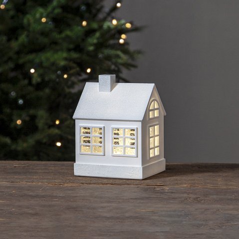 Vinter hús með ljósi, lítið