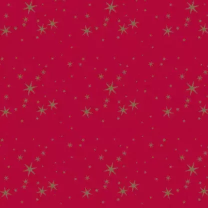 Gjafapappír rauður með gylltum stjörnum