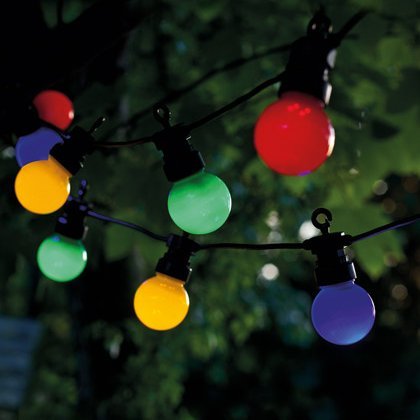 Lucas 10 ljósa sería, framlenging, svört snúra - marglit ljós