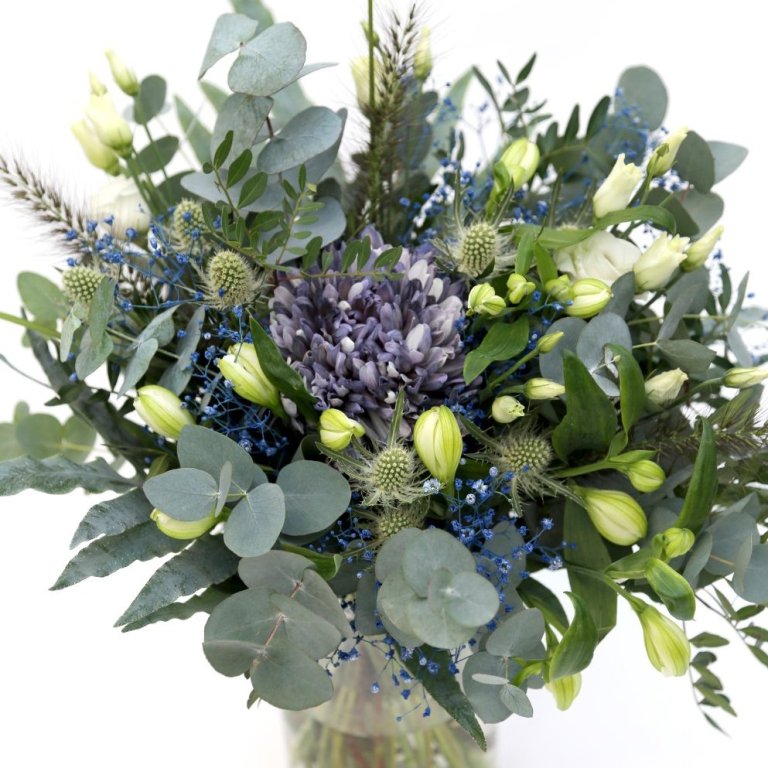 Bláfell blómvöndur