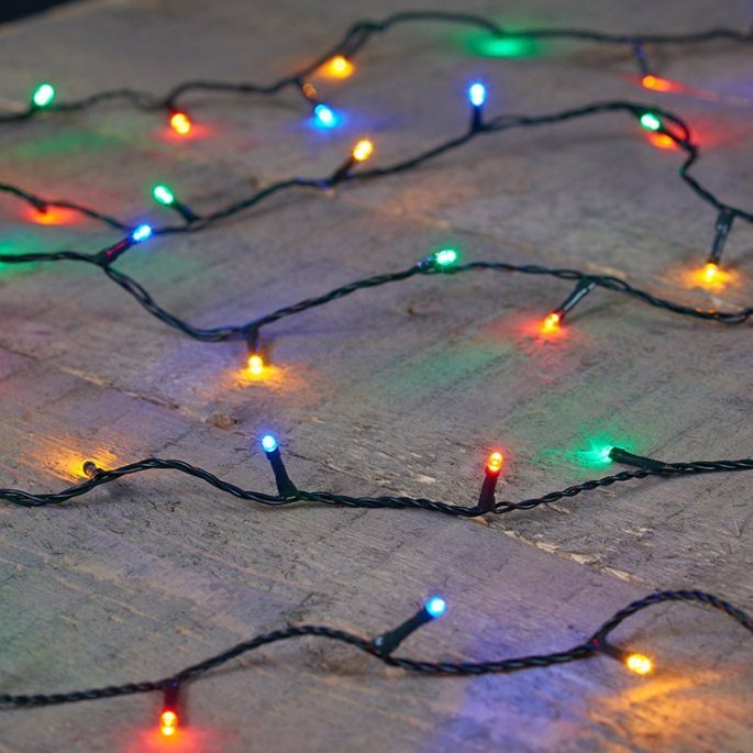 Premium LED ljósasería, svört snúra - marglit ljós