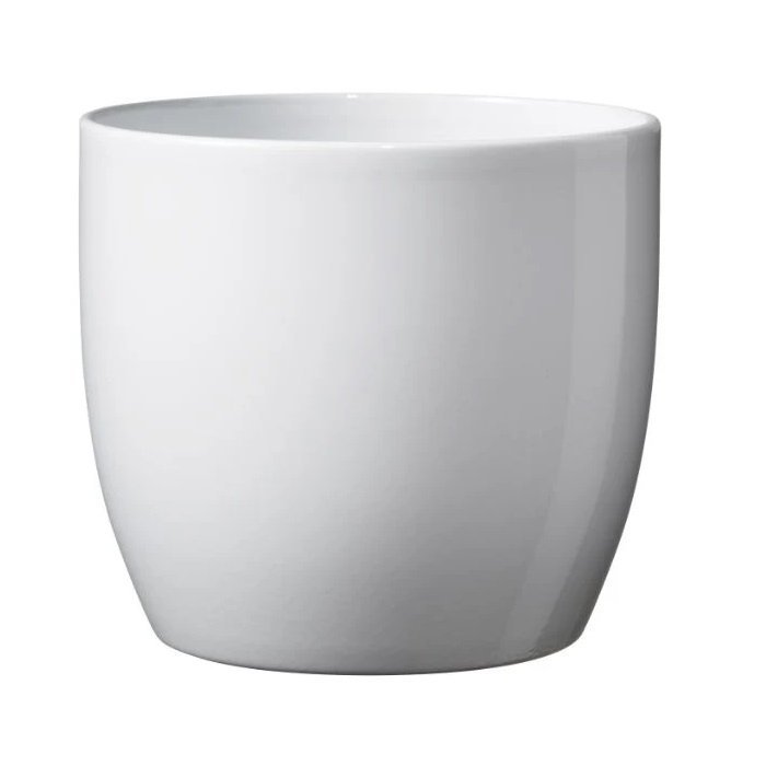 Basel pottur - hvítur glans