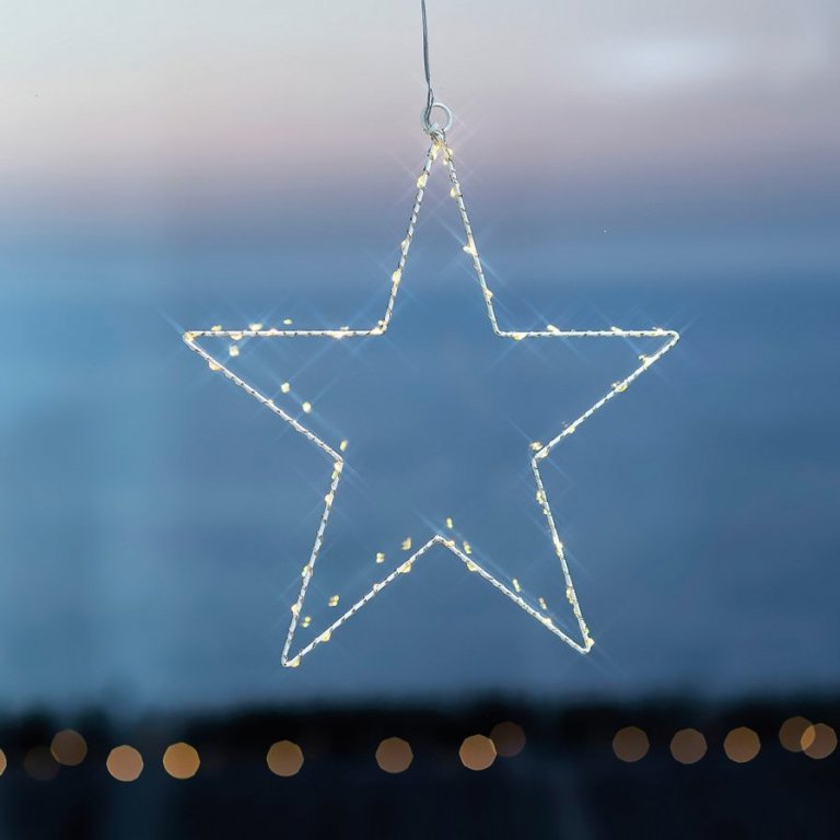 Liva stjarna 40 ljós - hvít, batt