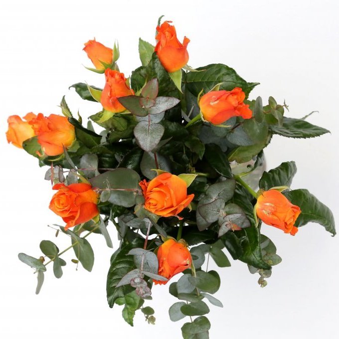 Appelsínugulur rósavöndur