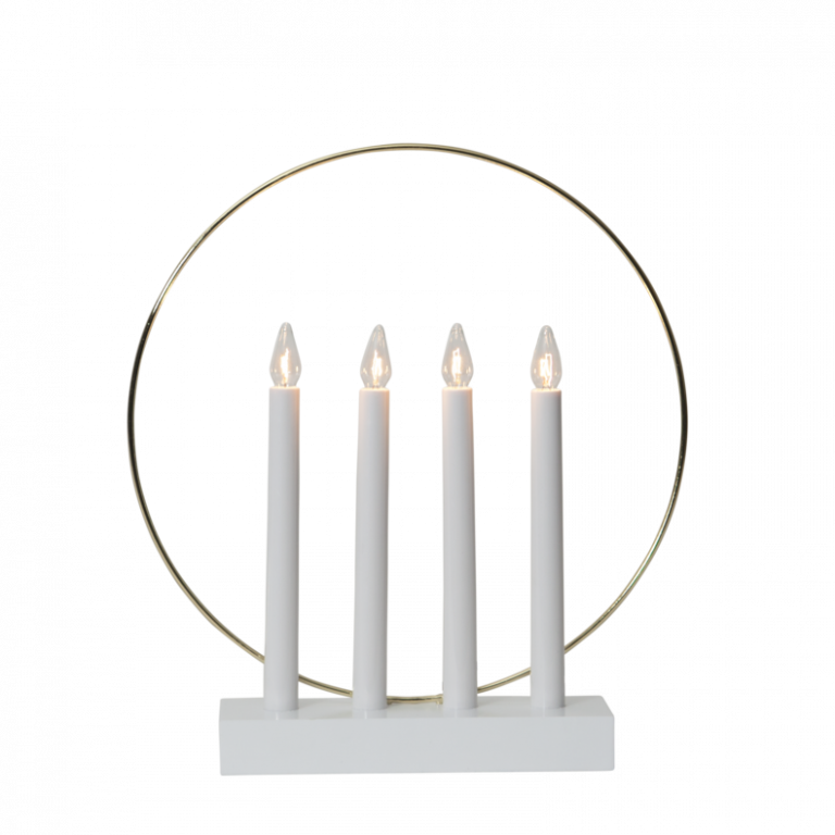 Glossy aðventuljós - hvítt