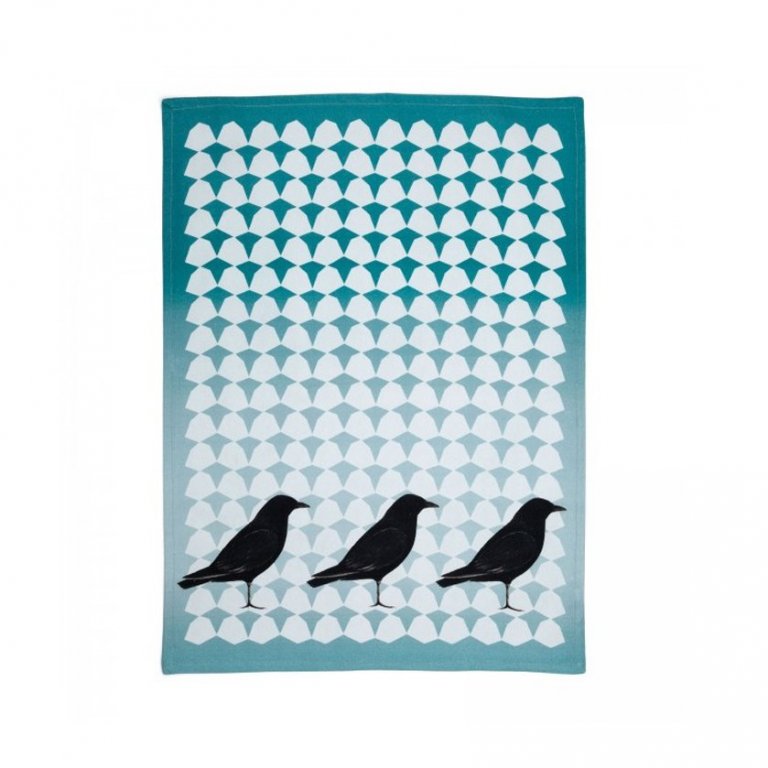 Hekla viskustykki Krummi - blátt