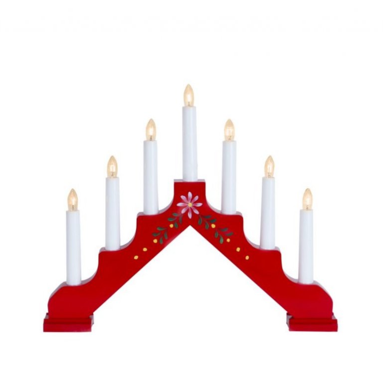 Adam aðventuljós handmálað - rautt