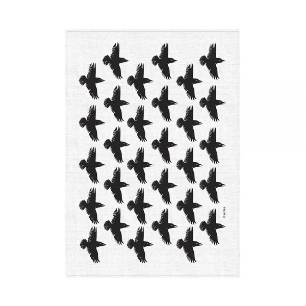 Vorhús viskustykki Hrafnar - hvítt