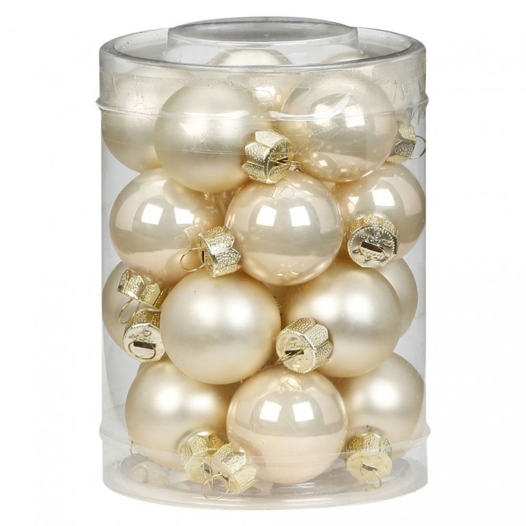 Jólakúlur 20 stk, 3 cm - champagne