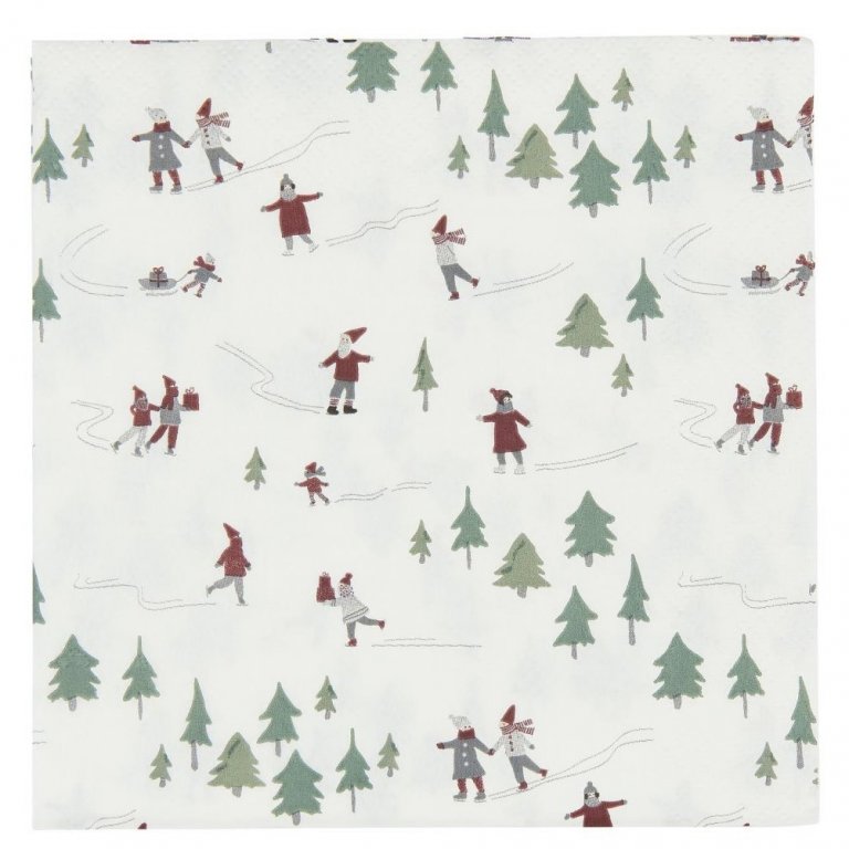 Jólaservíettur frá Ib Laursen - skautafólk