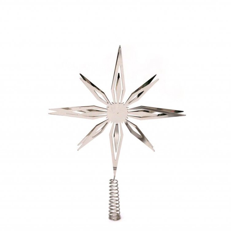 Jólatréstoppur silfur stjarna