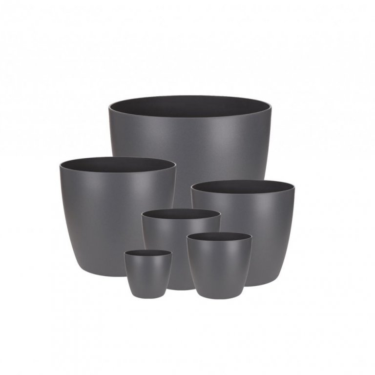 Brussel plastpottar - steingráir