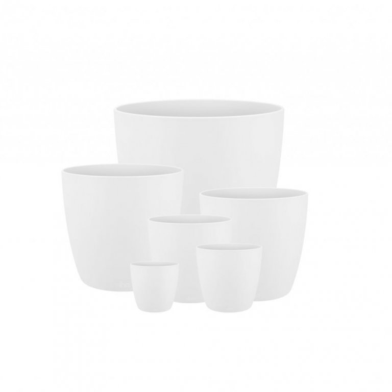 Brussel plastpottar - hvítir