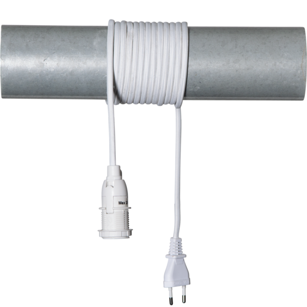 Lacy ljósastæði með textil snúru - hvít