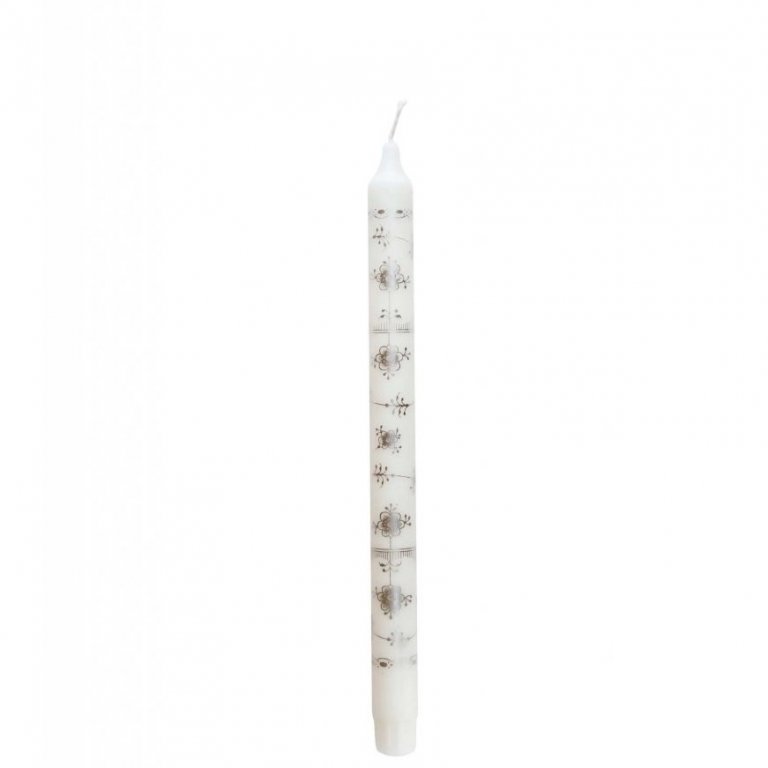 Royal kerti með silfruðu mynstri - 1 stk