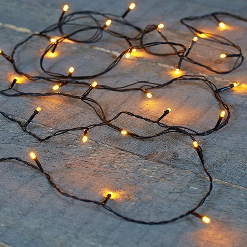 Premium lights ljósasería, svört snúra - hlý ljós