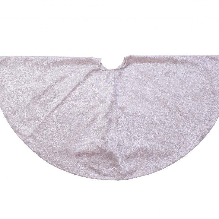 Jólatrésdúkur flauels með mynstri - kremlitaður