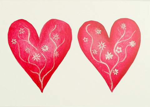 Tvö hjörtu kort